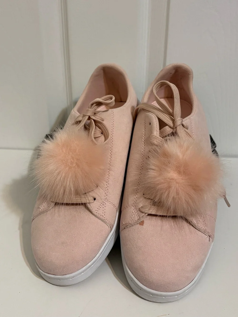 Madden Girl “Fluffy” Pink Pom Pom Sneakers